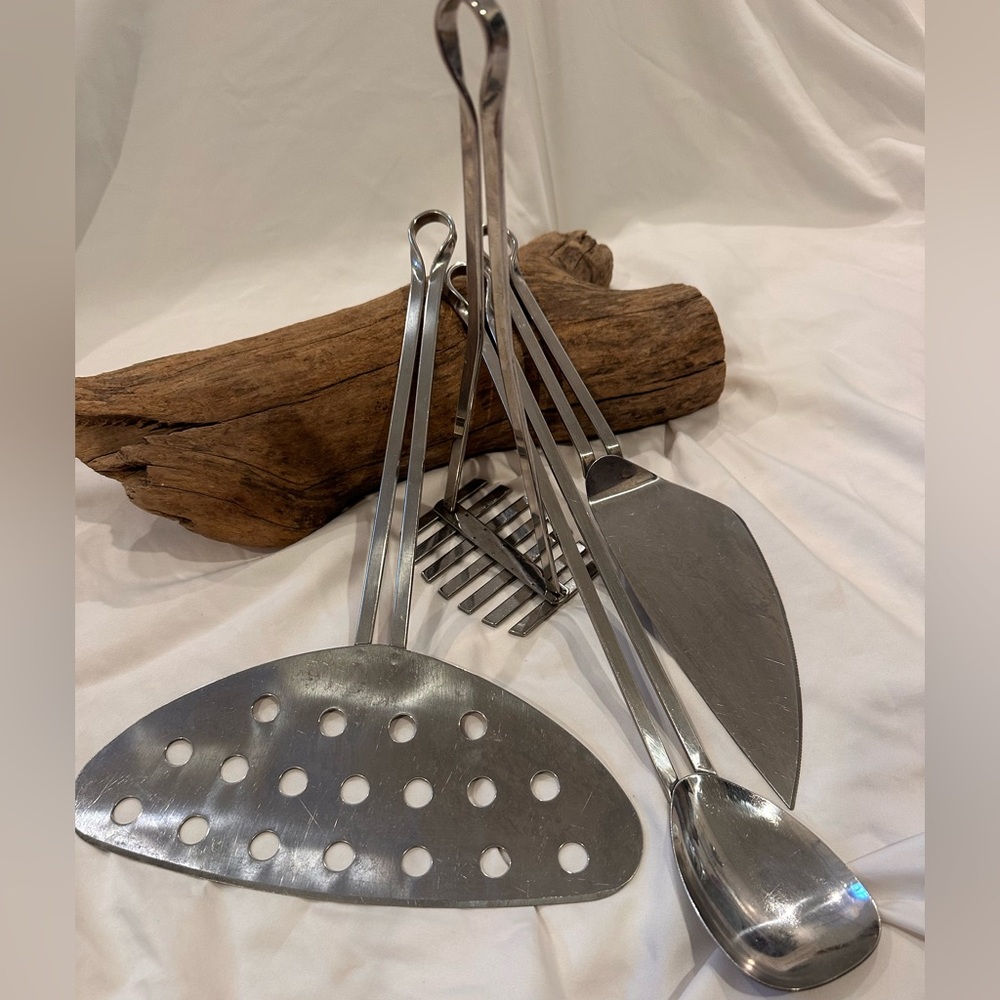 Carlo Giannini Italy Stainless Steel Kitchen Utensils which are MCM Post Modern